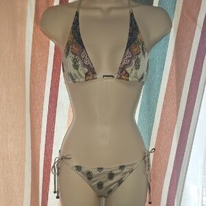 Victoria's Secret Beige Paisley Triangle Bikini Set